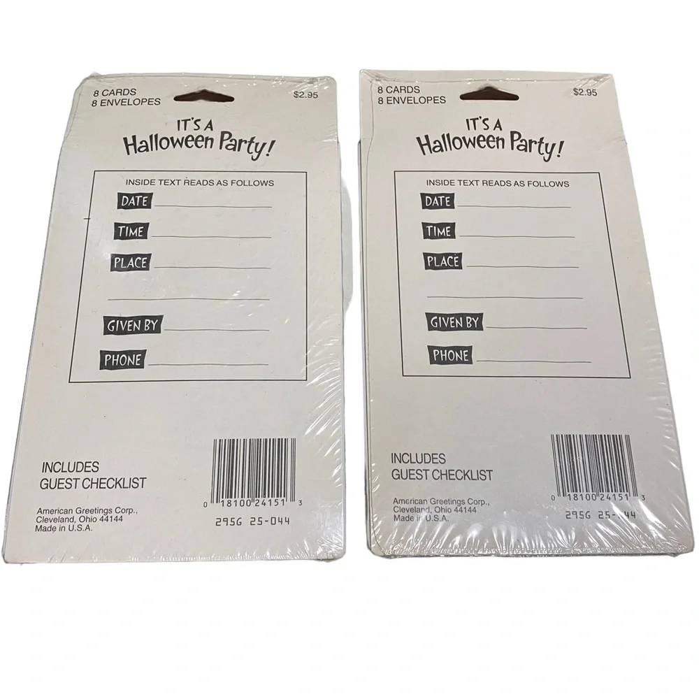 Vingate NEW American Greetings 8 Halloween Party Invitations Lot of 2 Packs